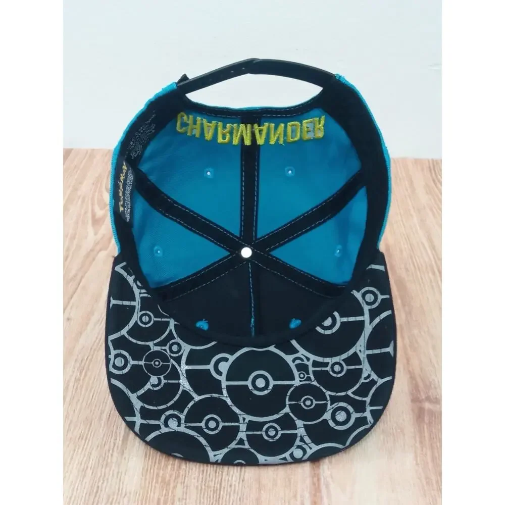 Pokemon Charmander Snapback Hat Youth Cap Blue Turquoise One Size Ajustable